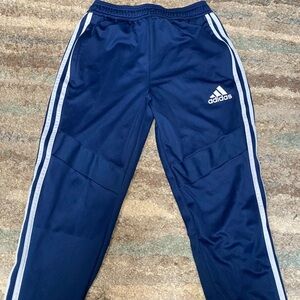 Adidas Navy Joggers with White Accents